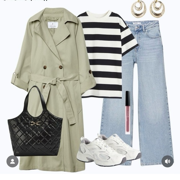 Crop Waffle Knit Stripe Tee - XL - Picture 4 of 4